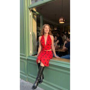 SAINT MIDI SKIRT | RED POCKA